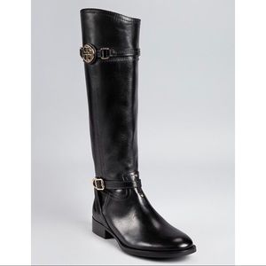 💯 Auth Tory Butch Calista Black Leather Boots 7.5
